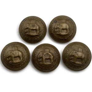 Group 5x The Duke of Wellingtons West Riding Regiment Tunic Buttons Set - 25mm