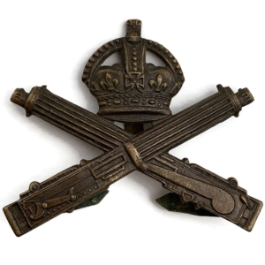 WW1 Machine Gun Corps MGC Officers BRONZE Cap Badge - J.R. GAUNT LONDON