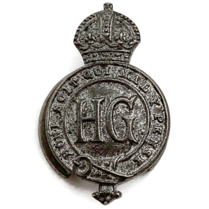 WW2 Home Guard Servicemans HG WHITE METAL Lapel Badge