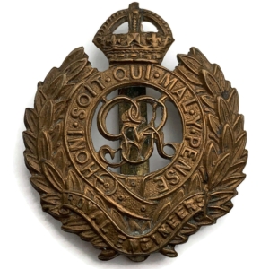 WW1 Royal Engineers Corps Cap Badge - LAMBOURNE & CO BIRMINGHAM Makers Mark