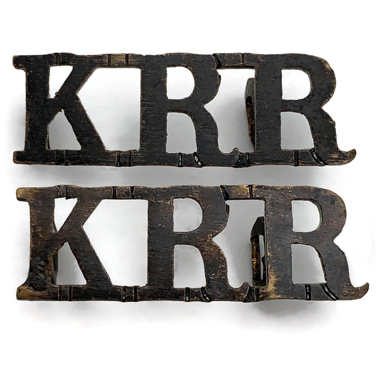 Kings Rifol Kings Royal Rifle Corps KRR (King's) Regiment Shoulder Title PAIR ...