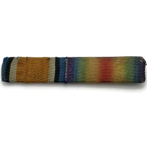 WW1 British War BWM & Victory Medal Pair SILK Ribbon Bar PIN BACK STYLE