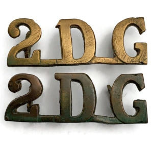 2nd Dragoon Guards Queens Bays Shoulder Title Badge PAIR - 1st Version