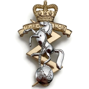 Royal Electrical & Mechanical Engineers REME Staybrite Anodised Cap Badge - Staybright