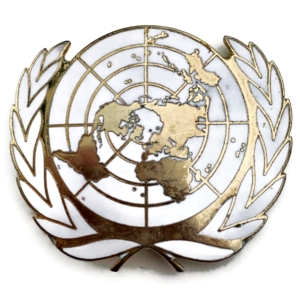 United Nations UN Blue Beret Metal & Enamel Cap Badge