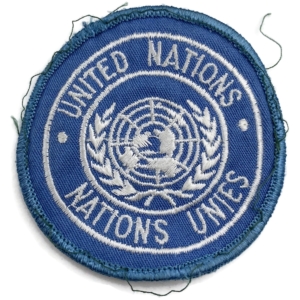 United Nations UN Blue Beret Cloth Cap Badge / Uniform Formation Patch