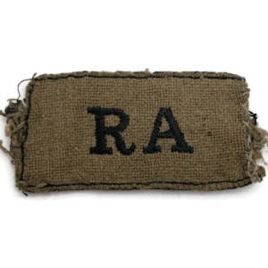 WW2 Royal Artillery Regiment Cloth SLIP ON Shoulder Title Badge Flash