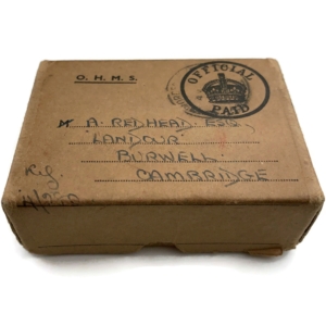 WW2 War Office Infantry Medals Postage Medal Transmittal Box - A REDHEAD, Burwell, Cambridge