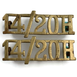 WW2 14th / 20th Kings Hussars Regiment King's Shoulder Title PAIR