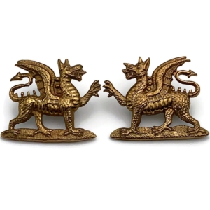 Royal East Kent (The Buffs) Regiment Collar Badge PAIR