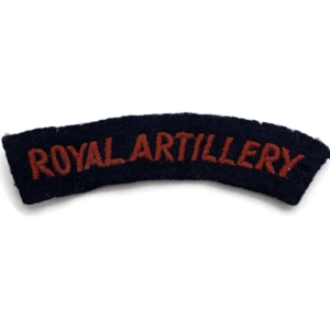 WW2 Royal Artillery Regiment Cloth Shoulder Title Badge Flash