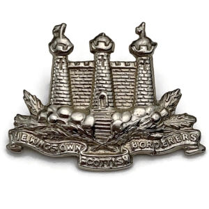 Kings Own Scottish Borderers Regiment VOLUNTEERS Battalion White Metal Collar Badge - King's