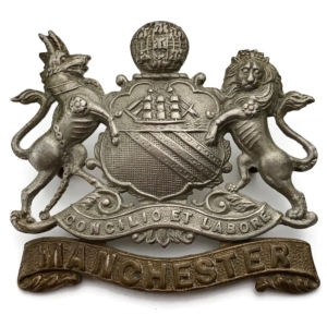 VICTORIAN / EDWARDIAN Manchester Regiment Cap Badge - LUGS VERSION