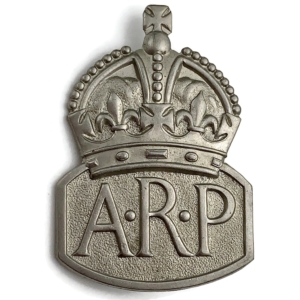 WW2 ARP Warden (Air Raid Precautions) MARPLES & BEASLEY Lapel Badge - LADIES VERSION