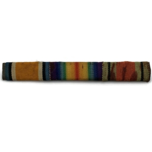 WW1 Ribbon Bar - British War & Victory Pair and WW2 Defence - PIN BACK