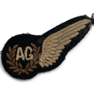 WW2 Royal Air Force RAF AIR GUNNER Cloth Insignia Uniform Half Wing Badge