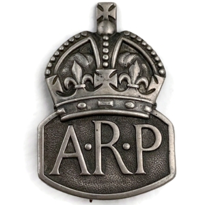 WW2 ARP Warden (Air Raid Precautions) HALLMARKED Silver Lapel Badge - LADIES VERSION