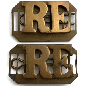 Royal Engineers Corps Shoulder Title PAIR