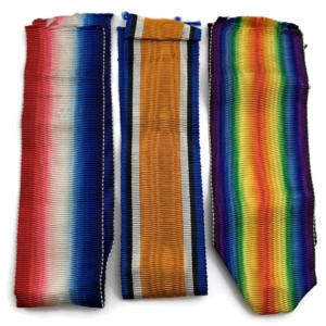 WW1 Spare Ribbons Trio (1914/15 Star, British War & Victory Medal) - 9 Inches
