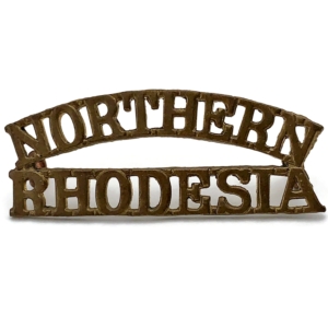 WW2 Northern Rhodesia Regiment General Service Brass Colonial Shoulder Title