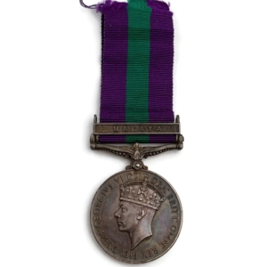 General Service Medal - Malaysian Emergency Malaya Clasp Bar - Royal Army Ordnance Corps RAOC
