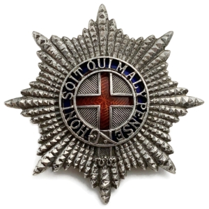 Coldstream Guards Regiment OFFICERS Silver & Enamel Fretted Cap Badge