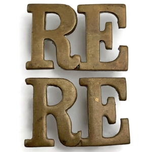 Royal Engineers Corps Shoulder Title PAIR