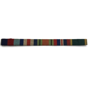 WW2 Medal Ribbon Bar - 1939-45 Star, France & Germany, Defence, War & Efficiency Medal - PIN BACK