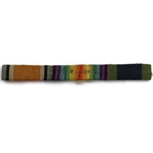 WW1 Trio British War Medal, Victory & Indian General Service Medal Ribbon Bar - SEW ON