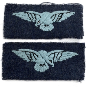 WW2 Royal Air Force RAF Albatross Cloth Shoulder Title Badge Flash PAIR