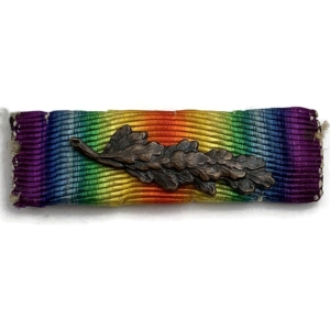 WW1 Mentioned in Despatches Oak Leaf Medal Ribbon Mention MID Clasp - BLADE FIXINGS, 26mm