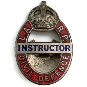 ARP Warden LARP Instructor Air Raid Precautions Civil Defence Enamel Lapel Badge
