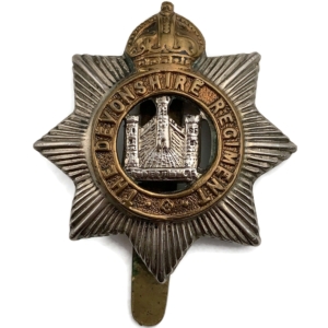 Devonshire Regiment Cap Badge - F.N. B'HAM Makers Mark