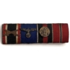 WW2 German Medal Ribbon Bar - Iron Cross 2nd Class, 4 Year Service, Czech Annexation & Eastern Front Medal