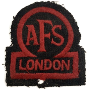 WW2 Auxiliary Fire Service AFS London BLITZ Uniform Breast Patch Cloth Badge