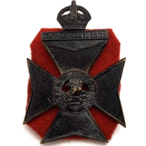 9th (Queen Victorias Rifles) Battalion County of London Regiment Cap Badge & Backing Cloth