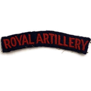 WW2 Royal Artillery Regiment Cloth Shoulder Title Badge Flash
