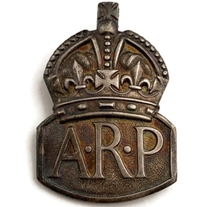 Original WW2 ARP Warden (Air Raid Precautions) Hallmarked Silver Lapel Badge - MENS
