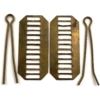 2x Backing Plates & Cotter Pins for a PAIR of WW1 / WW2 British Army Shoulder Titles - 48mm