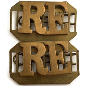 Royal Engineers Corps Shoulder Title PAIR
