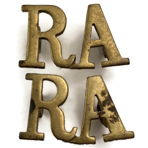 WW2 Royal Artillery Regiment RA Shoulder Title PAIR