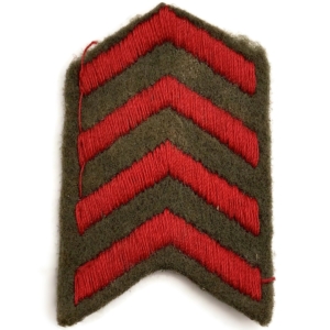 WW2 British 4x Red Overseas Service Year Stripes Cloth Chevrons Badge Patch