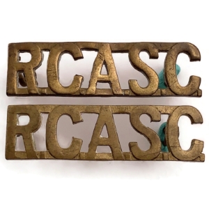 WW2 Royal Canadian Army Service Corps RCASC Canada Shoulder Title PAIR
