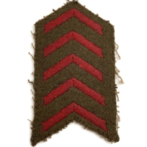 WW2 British 5x Red Overseas Service Year Stripes Cloth Chevrons Badge Patch
