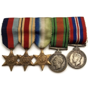 MINIATURE WW2 Group 1939-45 Star, Africa, Atlantic, Defence & War Medal  Dress Medals - NAVY