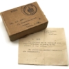 WW2 RASC / ACC Medal Postage Transmittal Box & Note - Royal Army Service / Catering Corps