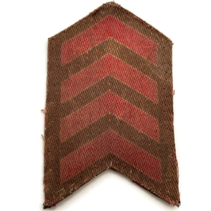 WW2 British 4x Red Overseas Service Year Stripes PRINTED Cloth Chevrons Badge Patch