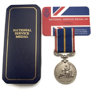 Boxed 1940s, 1950s, 1960s British Army National Service Veterans Medal & Case