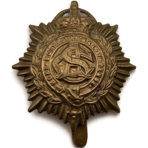 WW1 Army Service Corps ASC Non Voided ECONOMY ISSUE Cap Badge F.E. WOODWARD B'HAM
