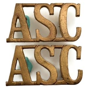 WW1 Army Service Corps ASC Shoulder Title PAIR